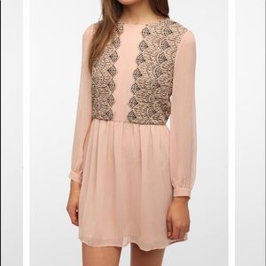 UO // Pins and Needles Blush Chiffon Dress